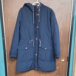 Tommy Hilfiger Size M Navy Blue Midi Length Winter Jacket